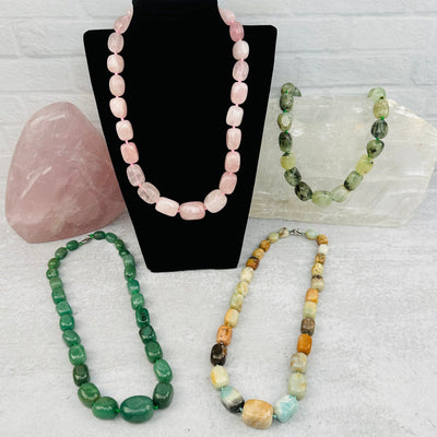 Tumbled Stone Crystal Necklace - You Select Style