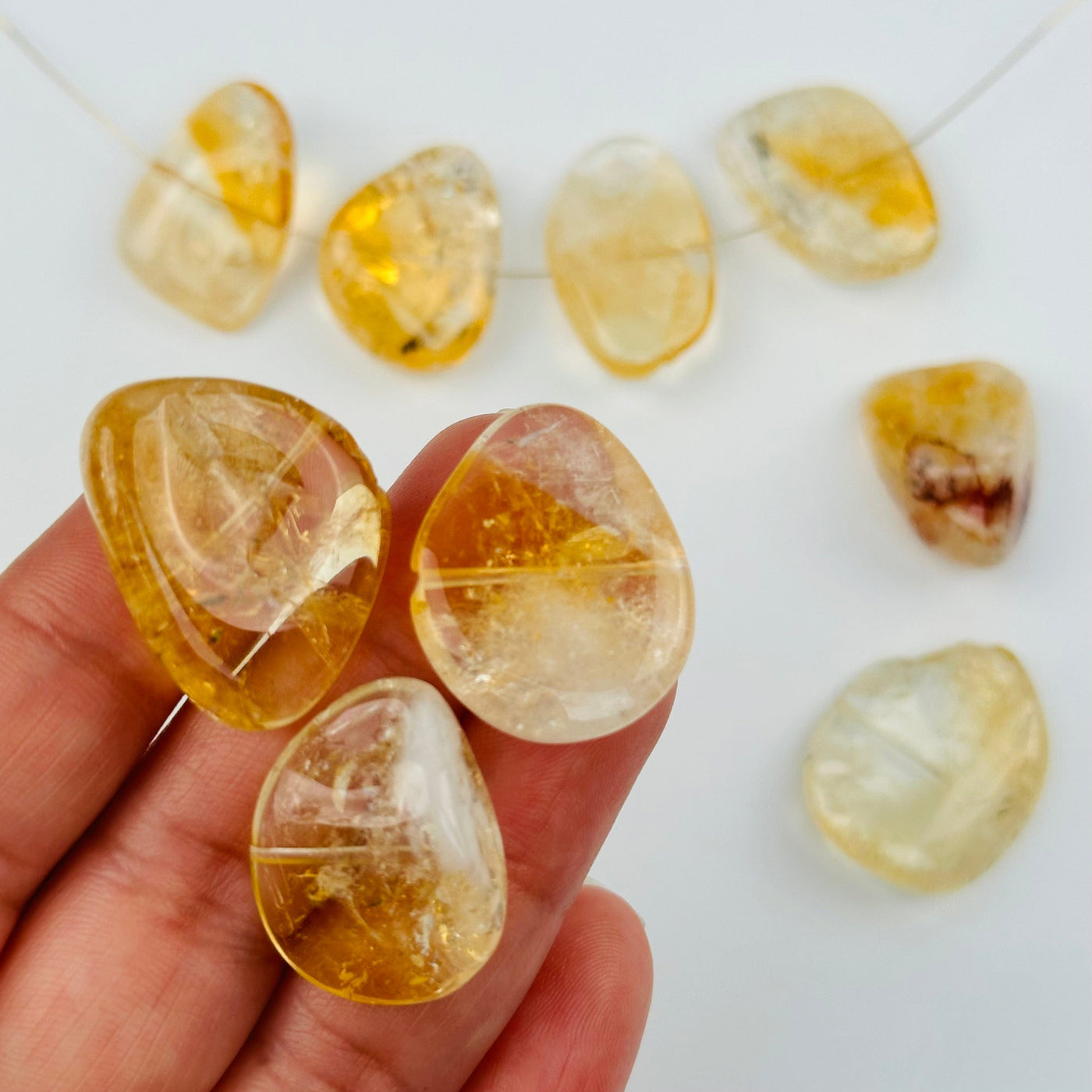 Citrine Beads - Drilled through Center - 1pc or 5pcs 