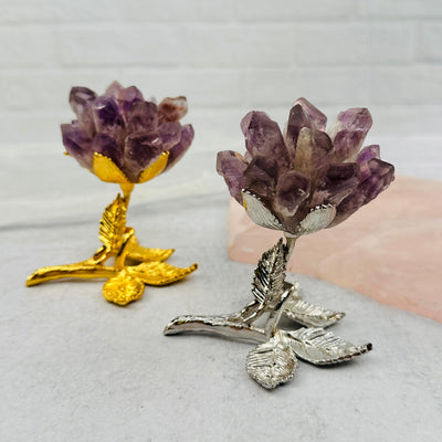 Gemstone Point Roses - You Choose Stone - available in amethyst 