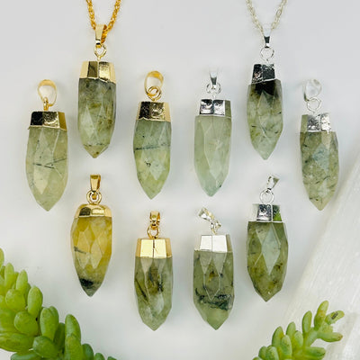 multiple pendants displayed to show the differences in the sizes and color shades 