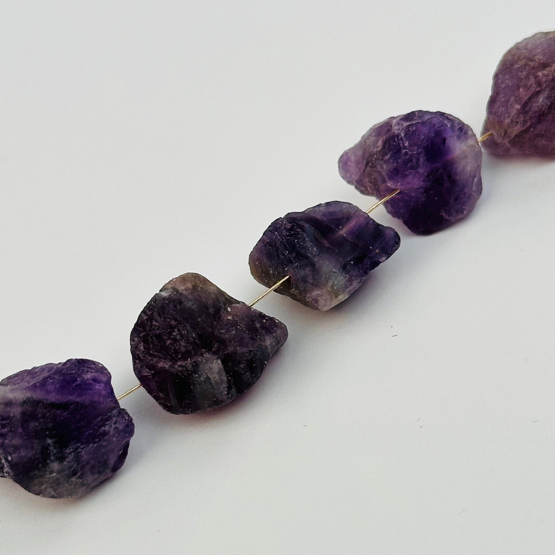 Centered Rocks Amethyst Crystal Bead Rough Stone - Centered Drilled - 5pcs - – Rock ...