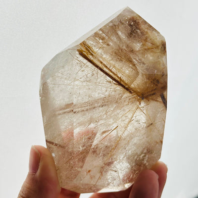 close up of the details on this rutilated quartz