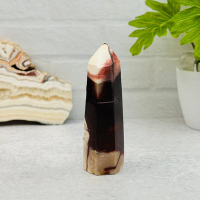 Mookaite Polished Point displayed as home decor 