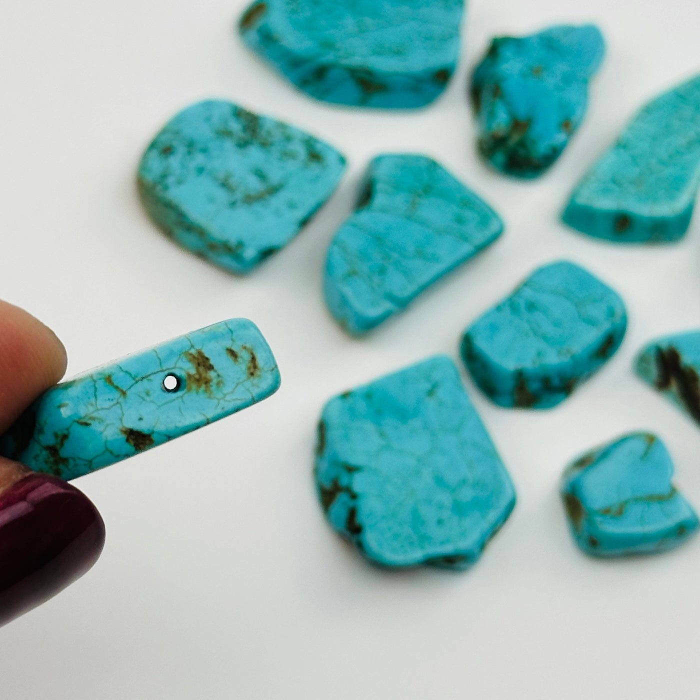 close up of the drill hole on this bead