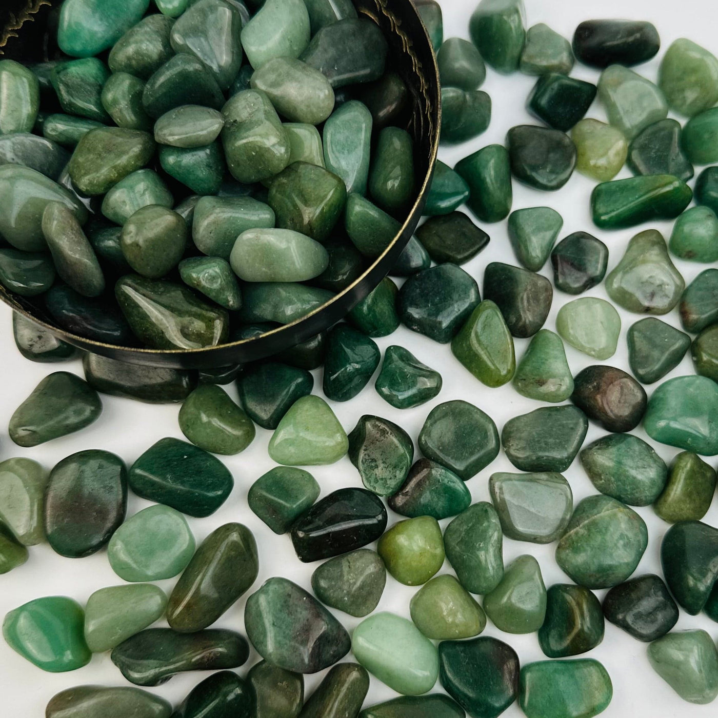 green aventurine tumbled stones come in half pound bags