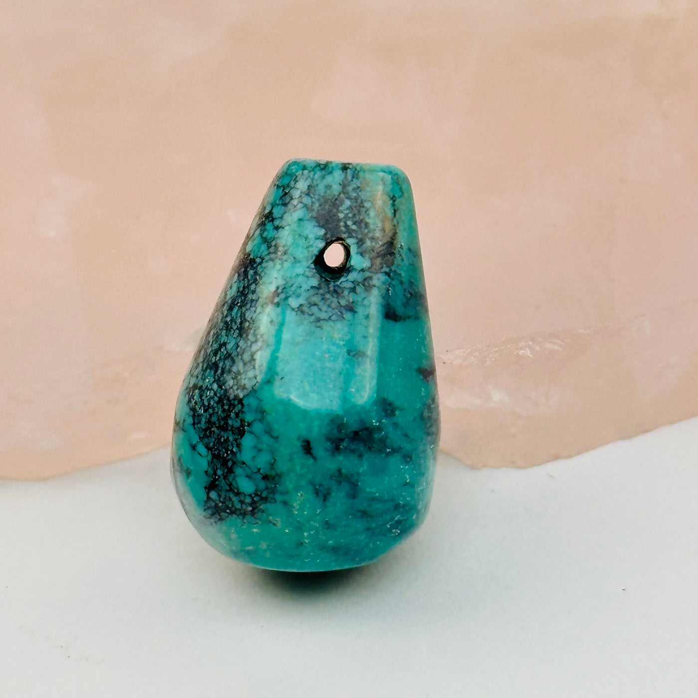 close up of the drilled hole on this bead 