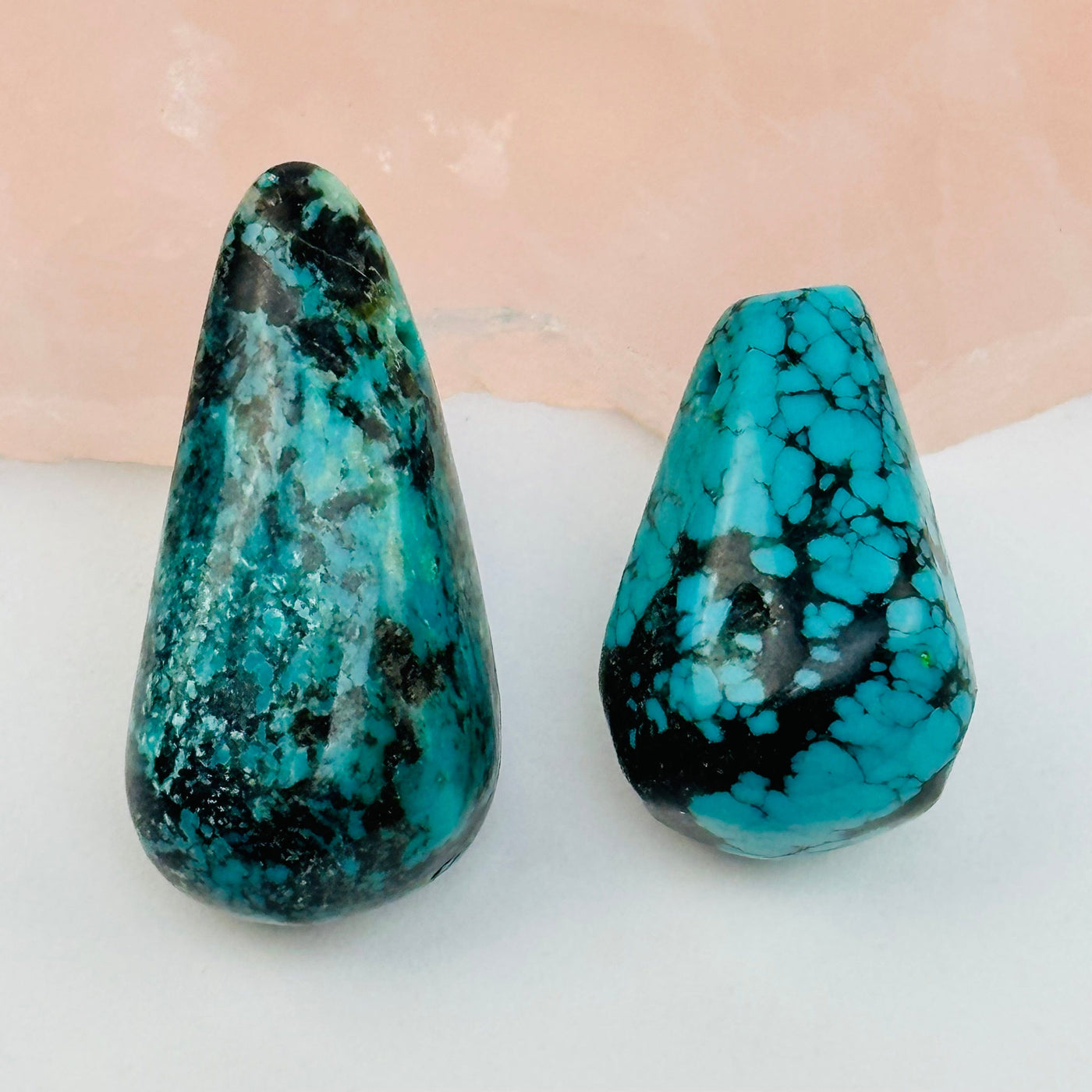 close up of the details on these drilled beads 