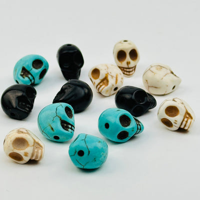 side view to show the thickness on these skull beads  