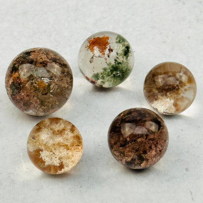 close up of the details on these lodolite spheres 