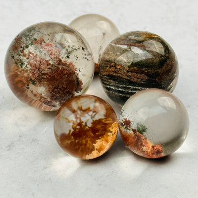 close up of the details on these lodolite spheres 