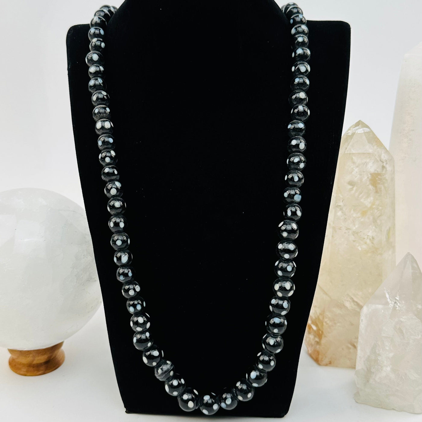 necklace displayed to show how it hangs 