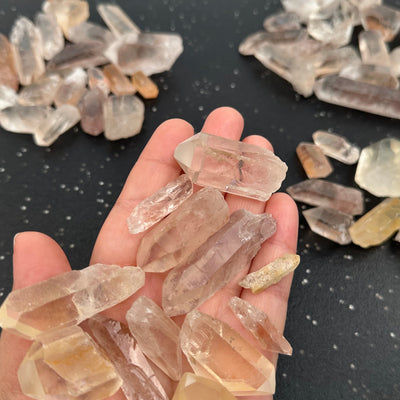 crystals in hand for size reference 