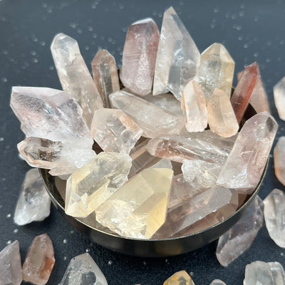 close up of the details on these crystal points 