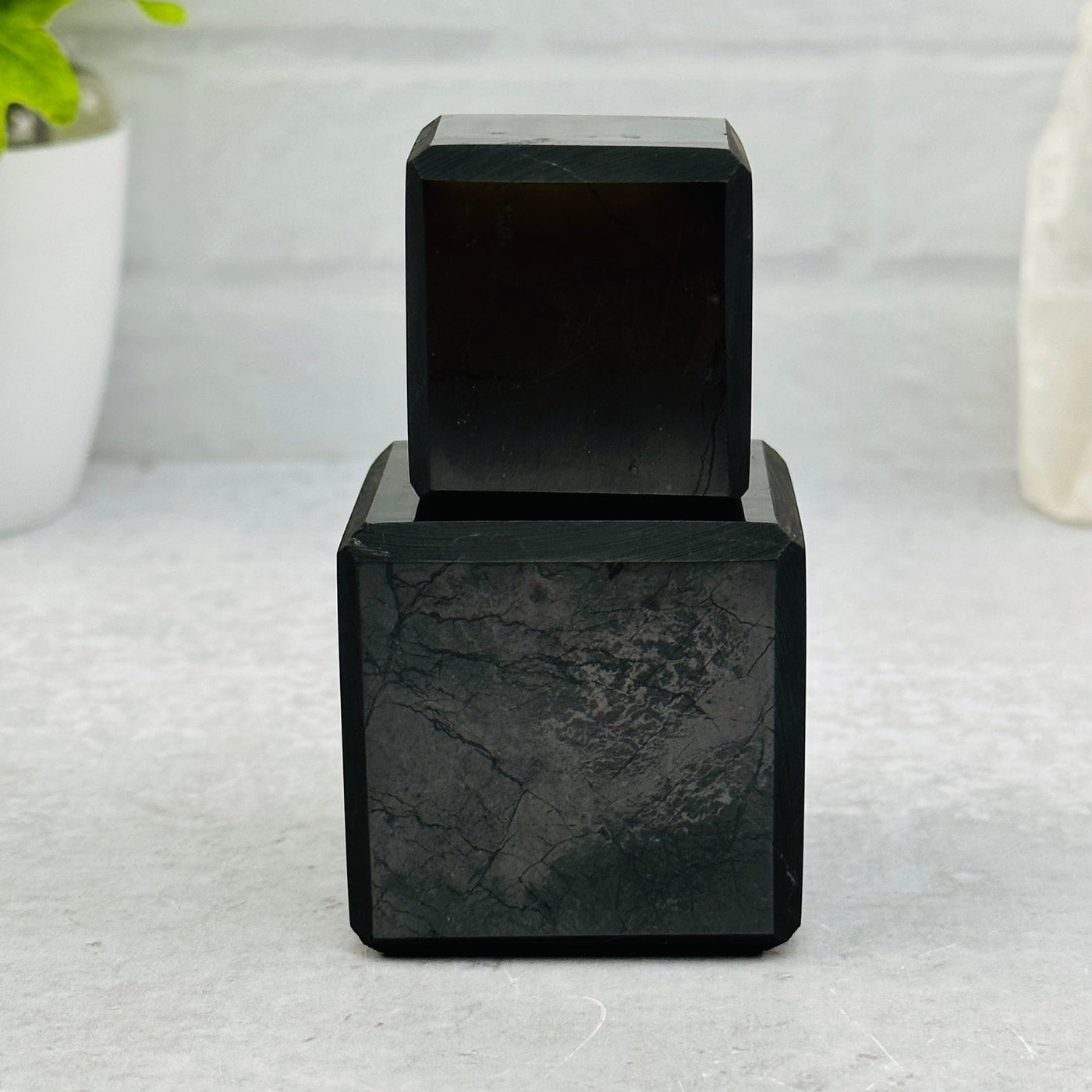 Shungite Cubes - 3cm or 4cm - displayed as home decor 