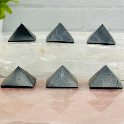 multiple pyramids displayed to show the slight differences in the colors 