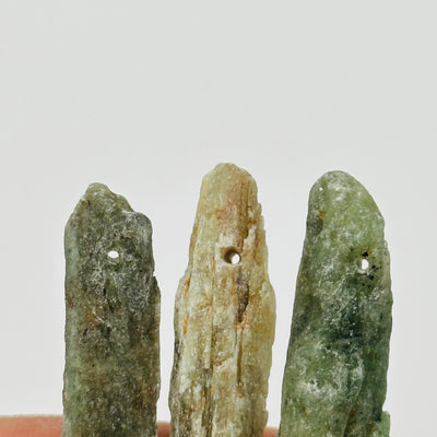 close up of the drilled holes on these beads 