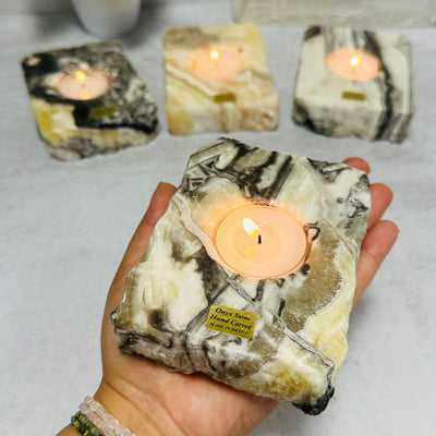 Mexican Onyx Crystal Candle Holder