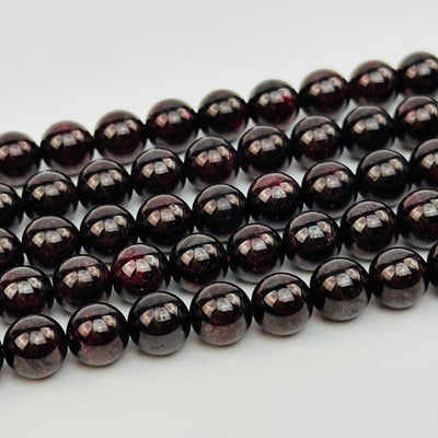 close up of the details on these garnet beads 