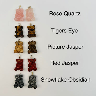 Gemstone Bear Crystal Pendant