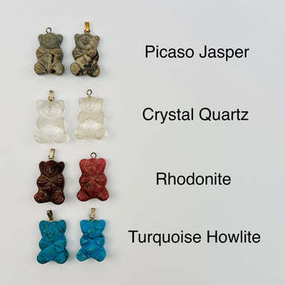Gemstone Bear Crystal Pendant