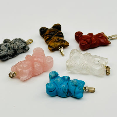 Gemstone Bear Crystal Pendant