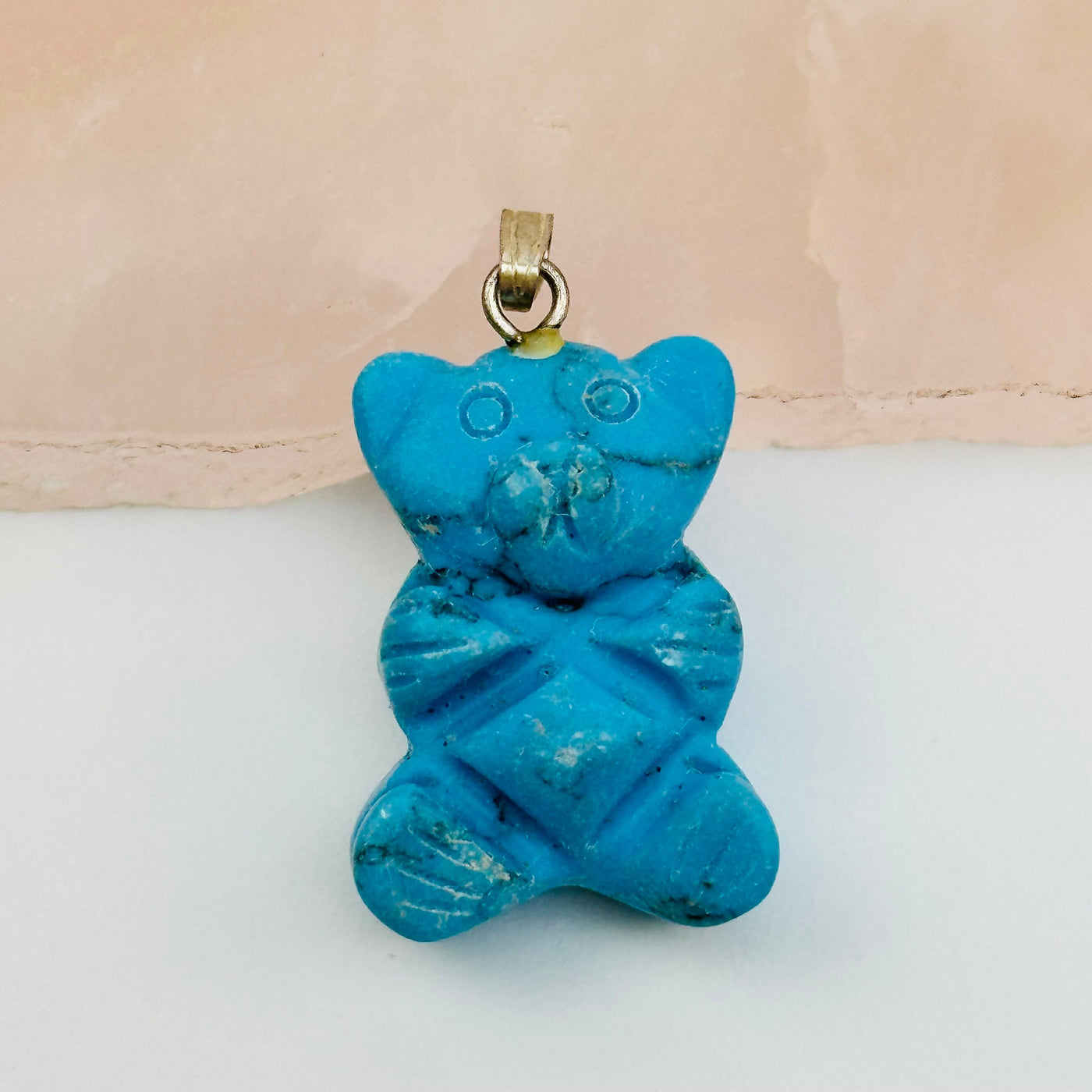 Gemstone Bear Crystal Pendant