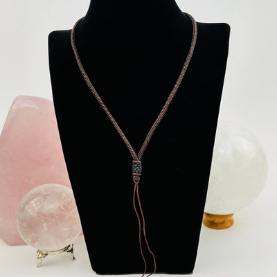 Cord Necklace with accent bead available in brown