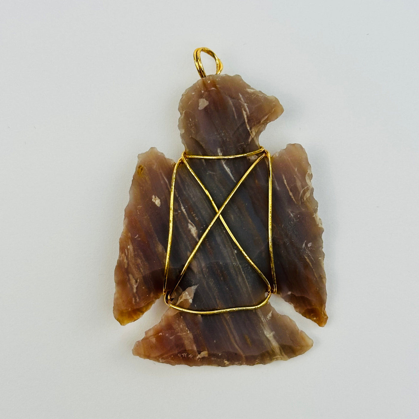 close up of the details on this jasper pendant 