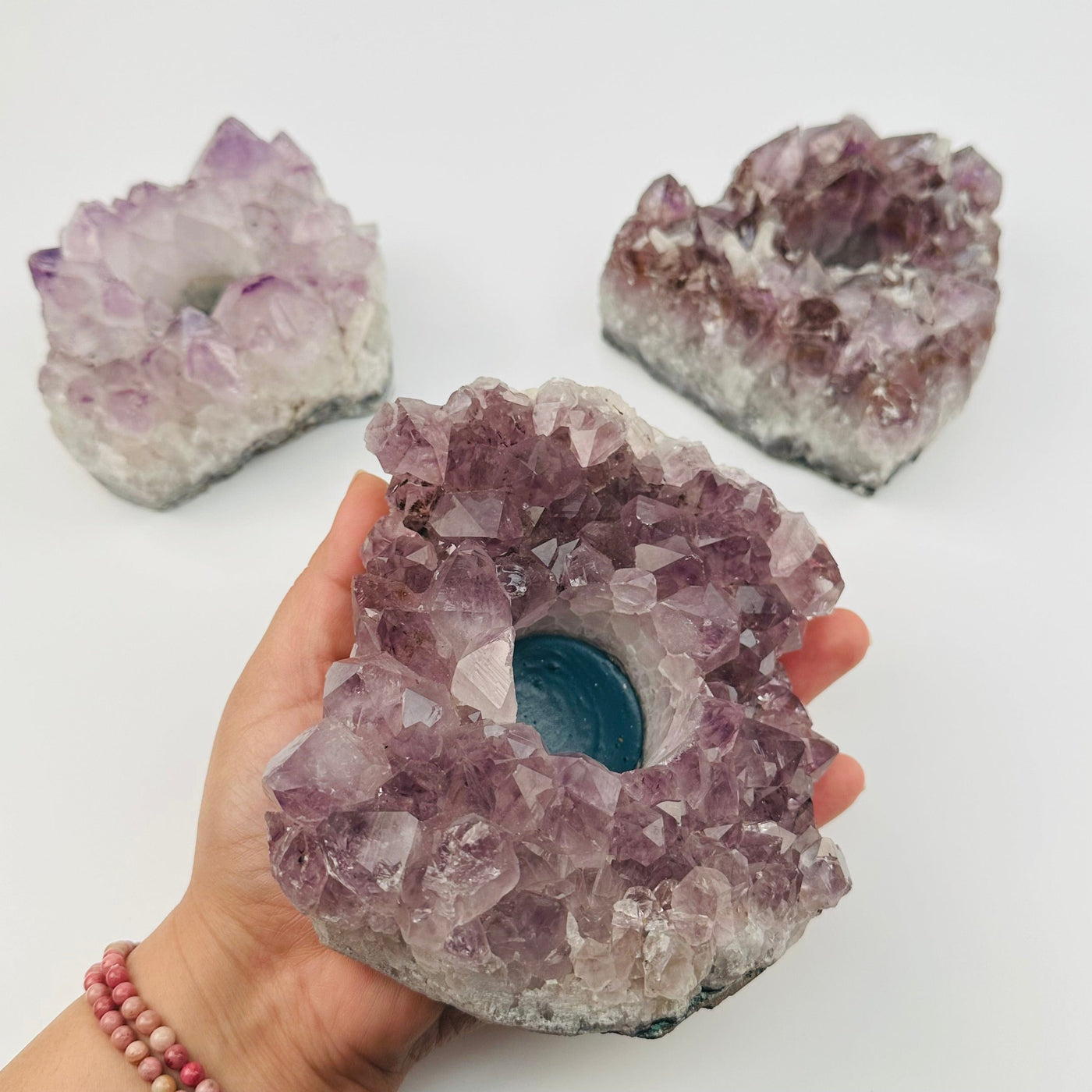 Amethyst Cluster Candle Holders