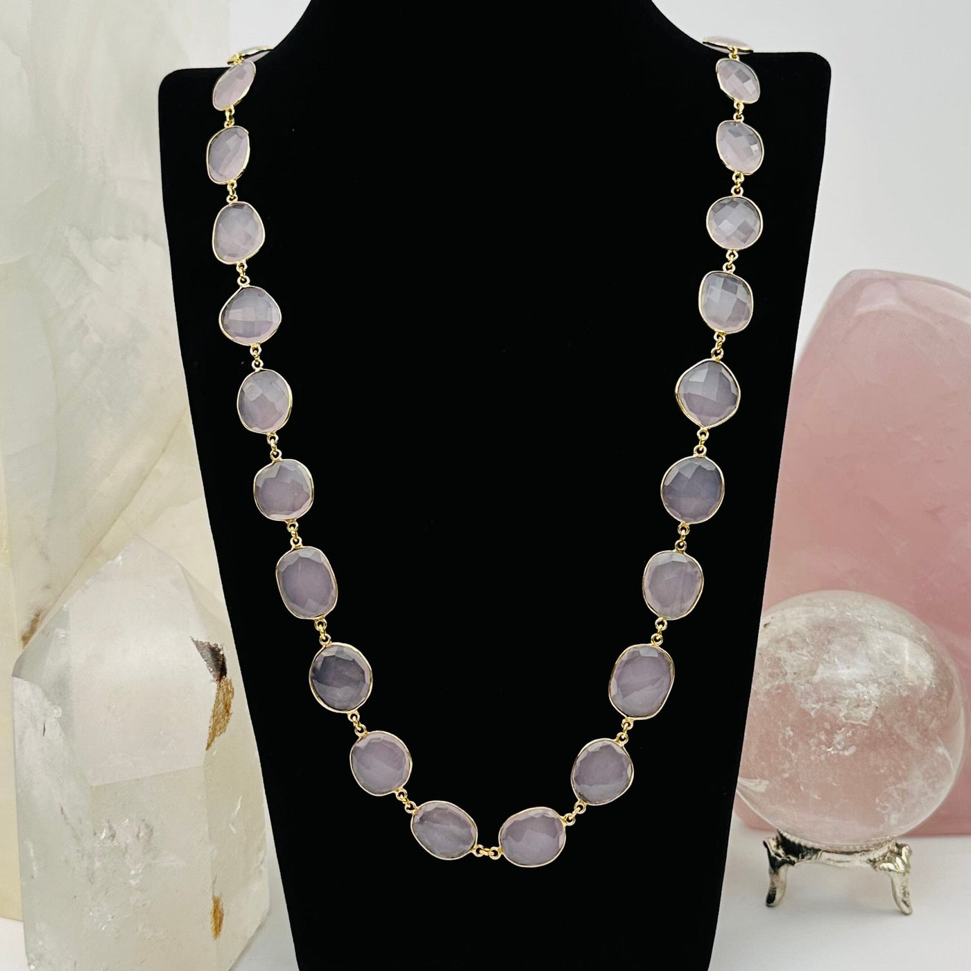 necklaces available in rose quartz 