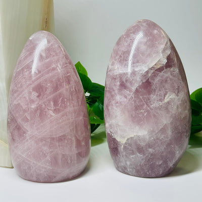 Large Rose Quartz Crystal Cut Base - By Weight