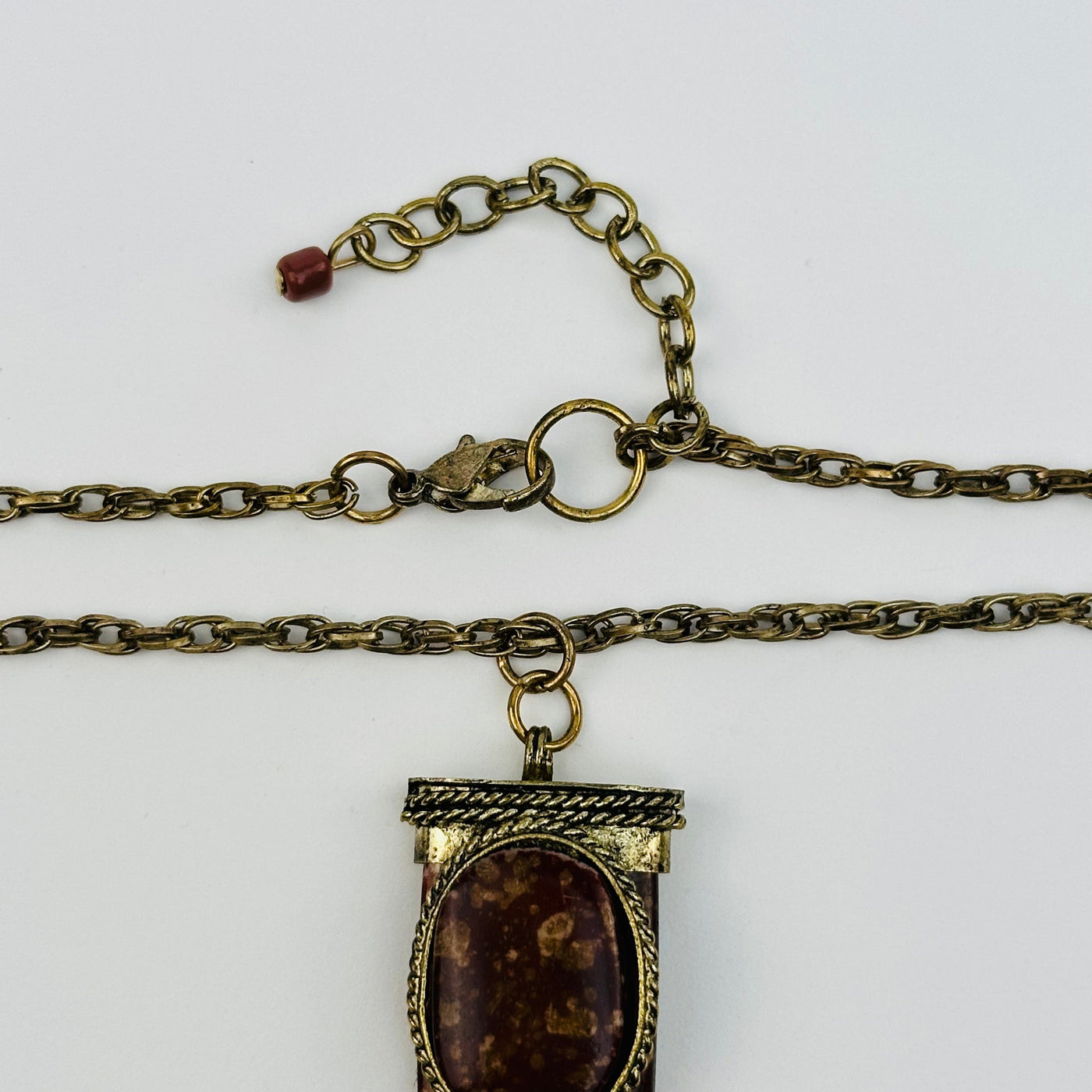 close up of the necklace clasp on this necklace 