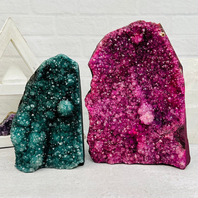 Amethyst Crystal Cluster CutBases displayed as home decor 