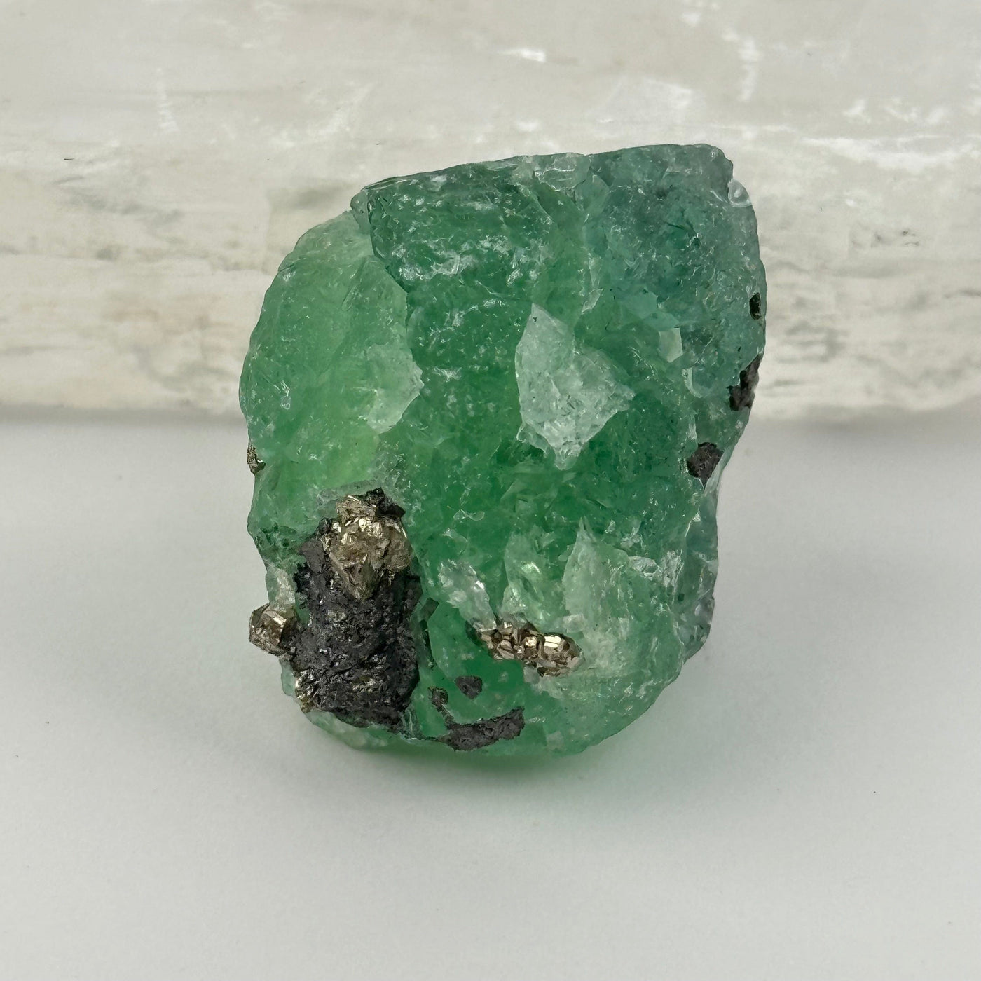 close up of the details on this fluorite crystal cluster