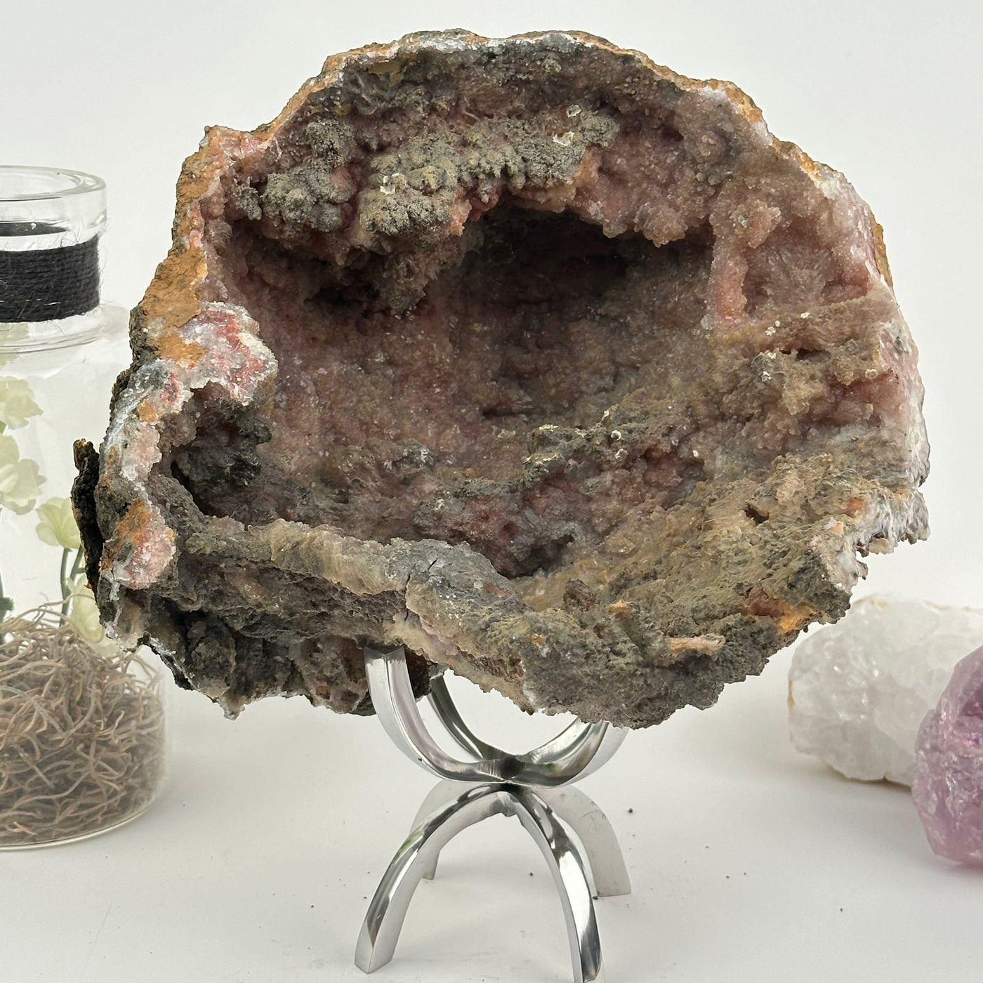 Natural Calcite Crystal Formation on Stand