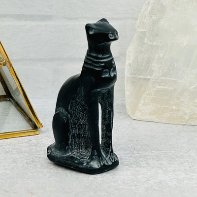 Black Obsidian Cat displayed as home decor 