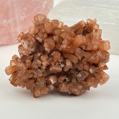 aragonite crystal cluster displayed as home decor 