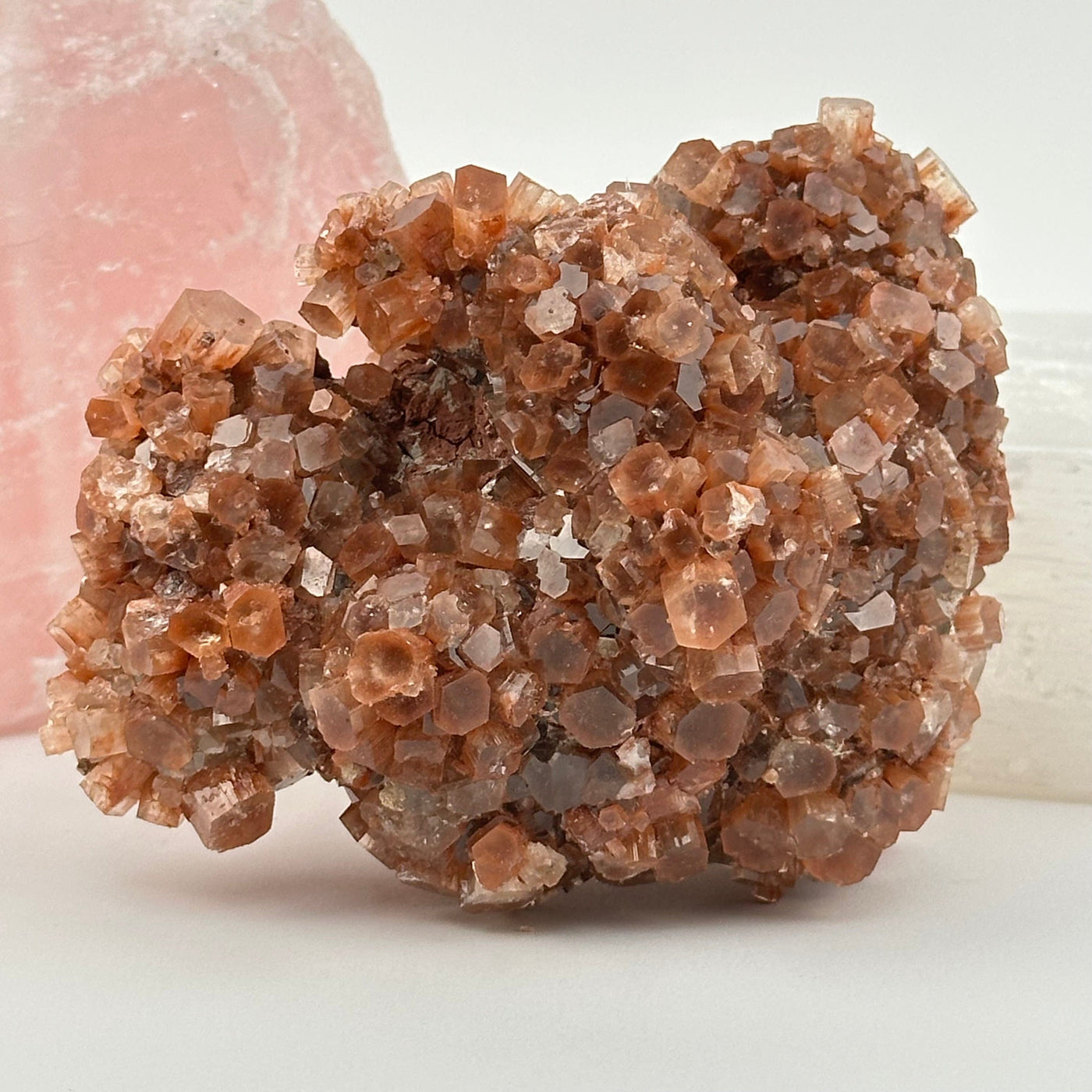 aragonite crystal cluster displayed as home decor 