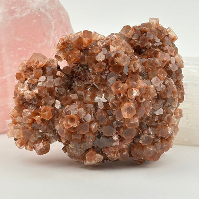aragonite crystal cluster displayed as home decor 