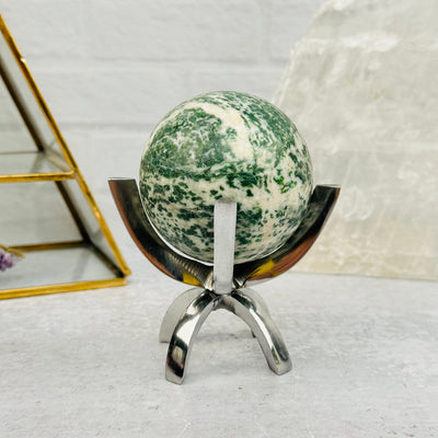 Metal Claw Stand - Sphere Holder displayed as home decor 