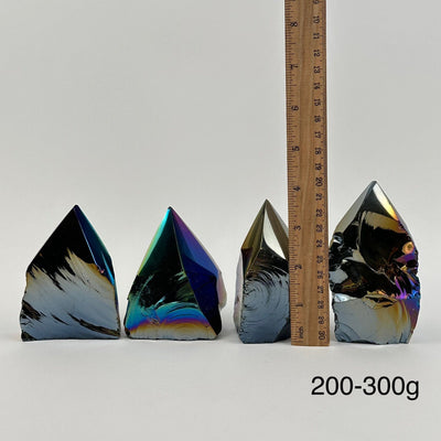 multiple points displayed next to a ruler for size reference 