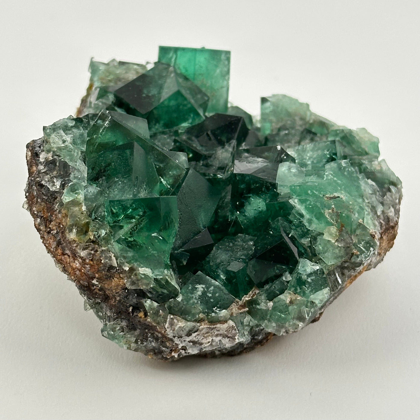 close up of the cubic clusters on this fluorite formation 