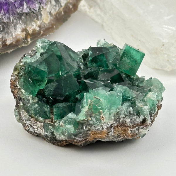  Cubic Fluorite Crystal Cluster - High Grade Formation - displayed as home ddecor 