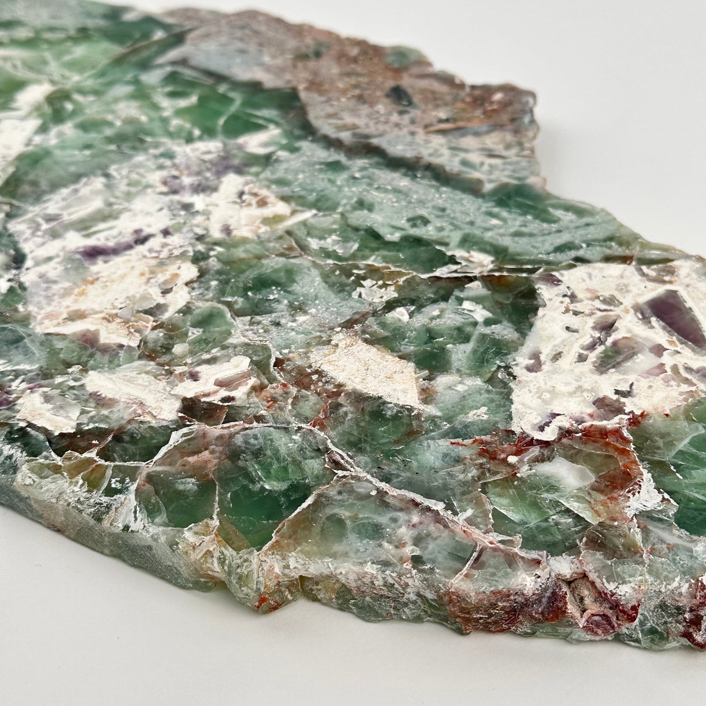 close up of the details on this crystal slab