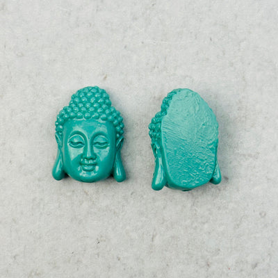 Turquoise Magnesite Buddha Beads  one front and one back side