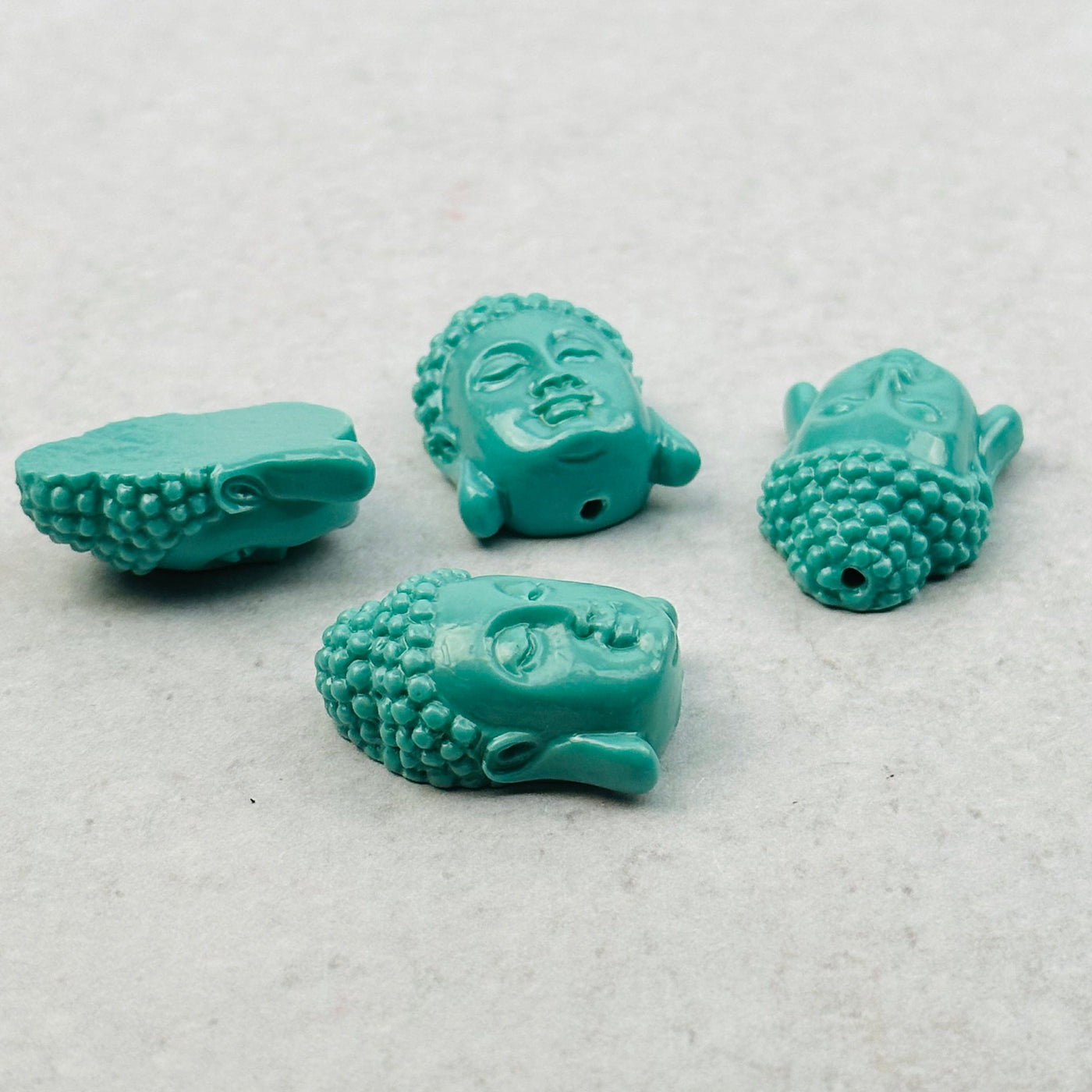 Turquoise Magnesite Buddha Beads from different angles
