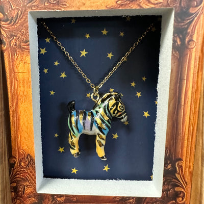 Storybook Porcelain Nature Necklace - available in a colorful zebra 
