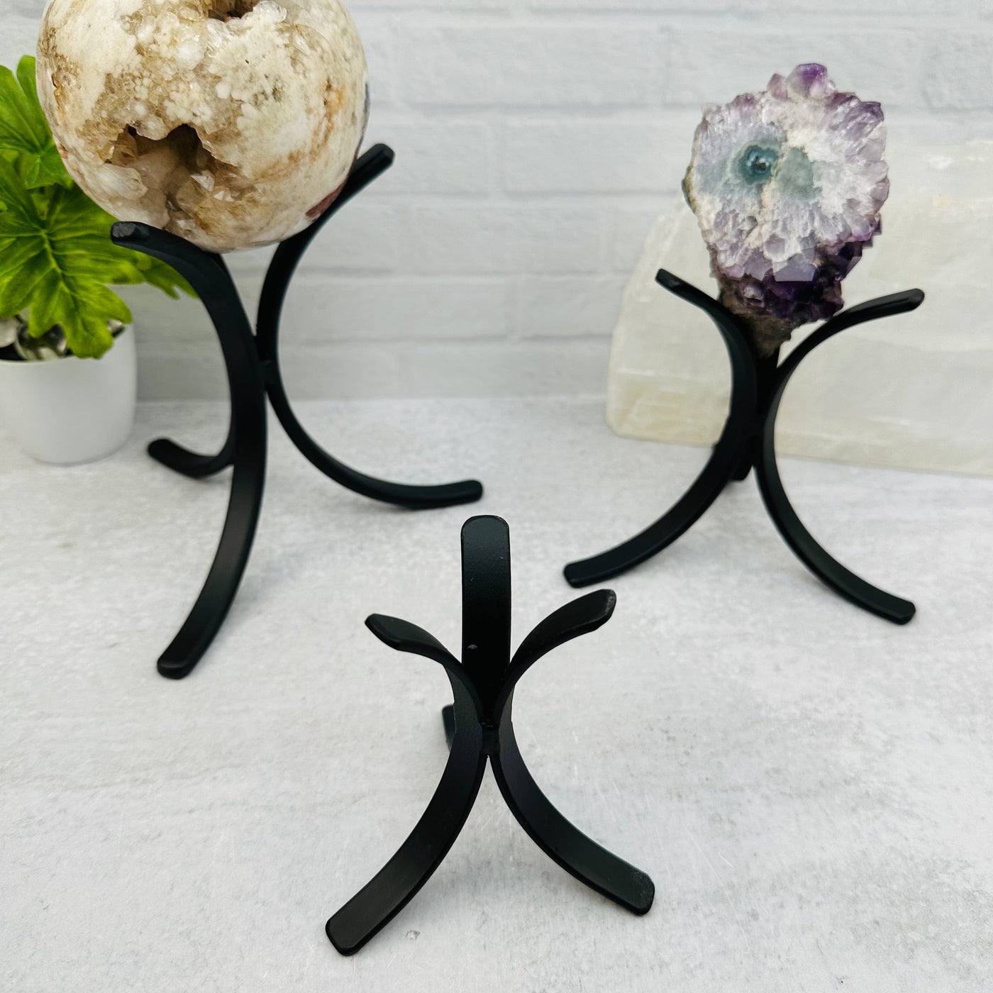 Metal Black Crystal Stand - Two Sizes in One - By Size -