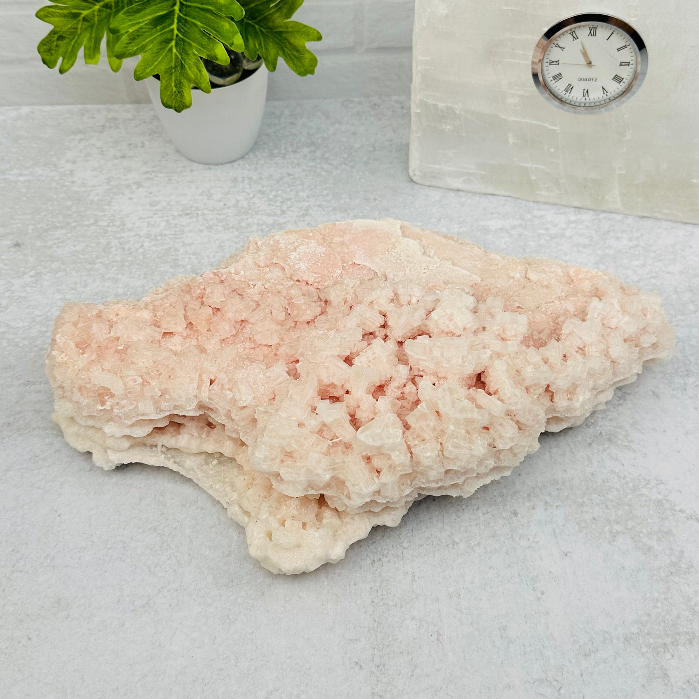 Pink Halite formation displayed as home decor 