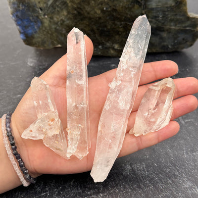 Lemurian Tangerine Quartz Crystals from Diamantina Brazil